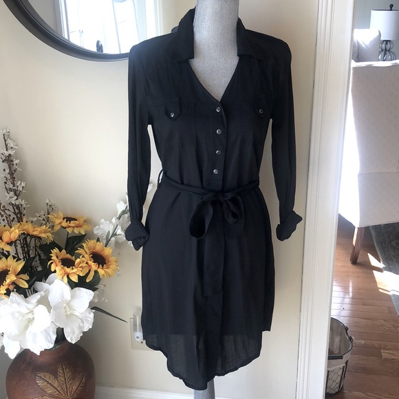 Athleta Dresses & Skirts - Athleta Black Sheer Shirt Dress.  Size Small
